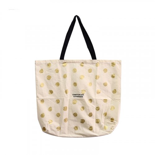 Gold foil printed cotton shopping bag