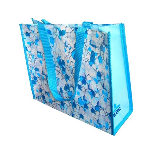 140gsm non woven laminated bag, with button closing, with webbing piping