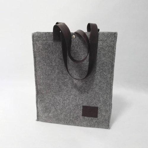 oekotex 100 Recyclable Dark Gray Heat Transfer Printingg High Quality DIY Felt Storage Bag