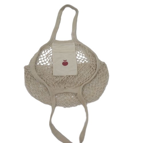 Silk screen printed foldable cotton mesh net bag for amazon