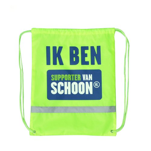 Nylon drawstring backpack with reflective band