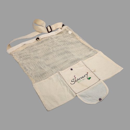 Foldable cotton mesh net bag