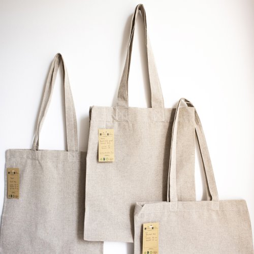 Linen Bag Sustainable Biodegradable Natural Fiber Fabric Cotton Linen Tote Bag