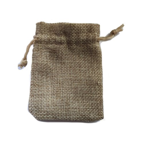 Jute hemp linen double drawsting pouch bag