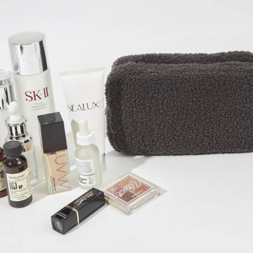 Teddy velvet cosmetic bag
