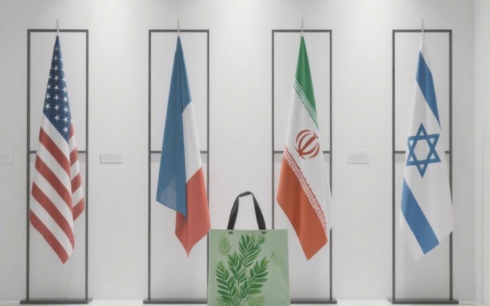 Isreal Iran USA shopping bag