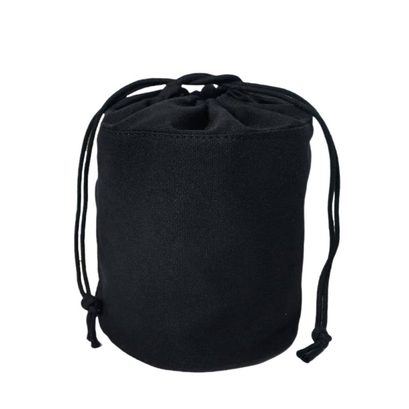 Cotton Canvas Round Bottom Drawstring Bucket Bag