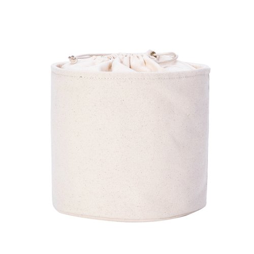 Cotton Canvas Round Bottom Drawstring Bucket Bag