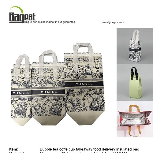 bubble tea coffe cup takeaway food delivery insulated bag
