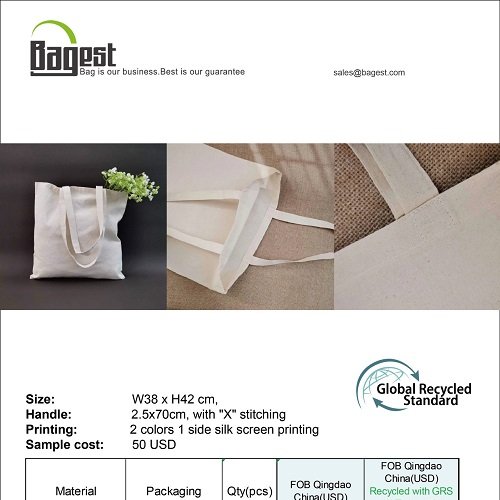 Cotton bags with GRS certification price list