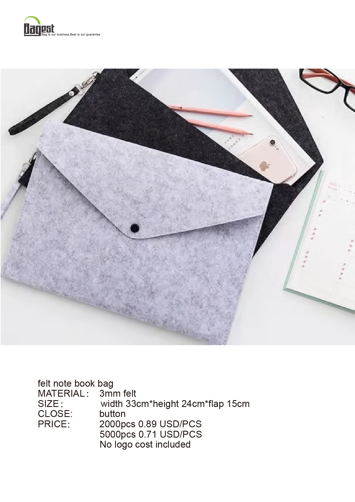 felt note book bag price