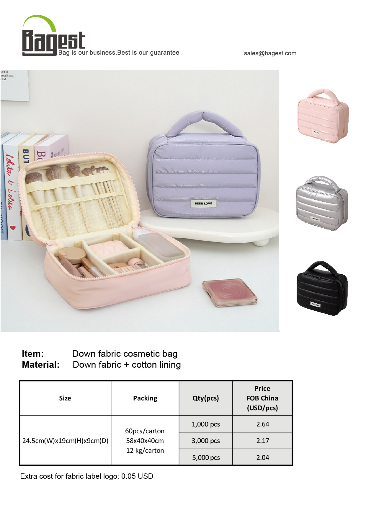 Down fabric cosmetic bag-01