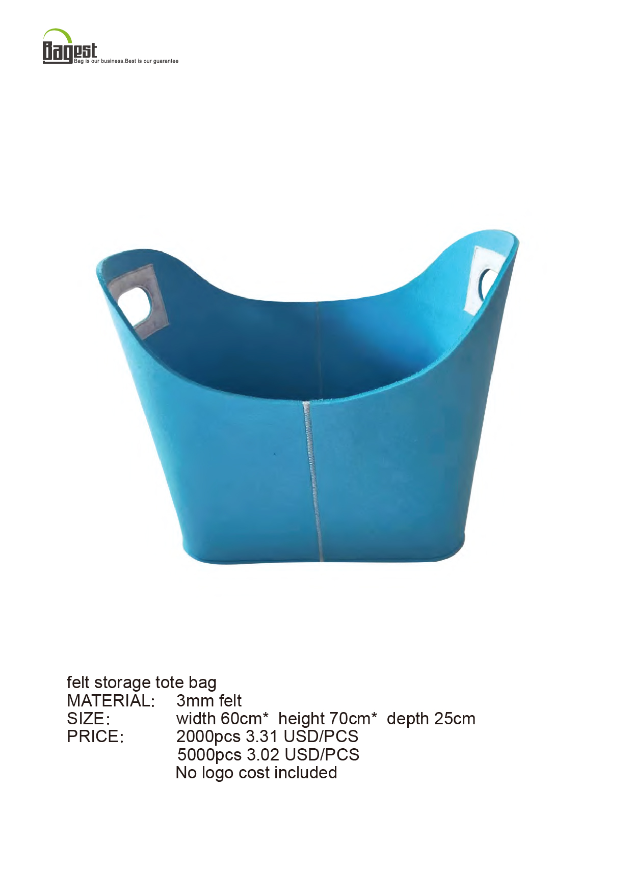 felt storage tote bag price