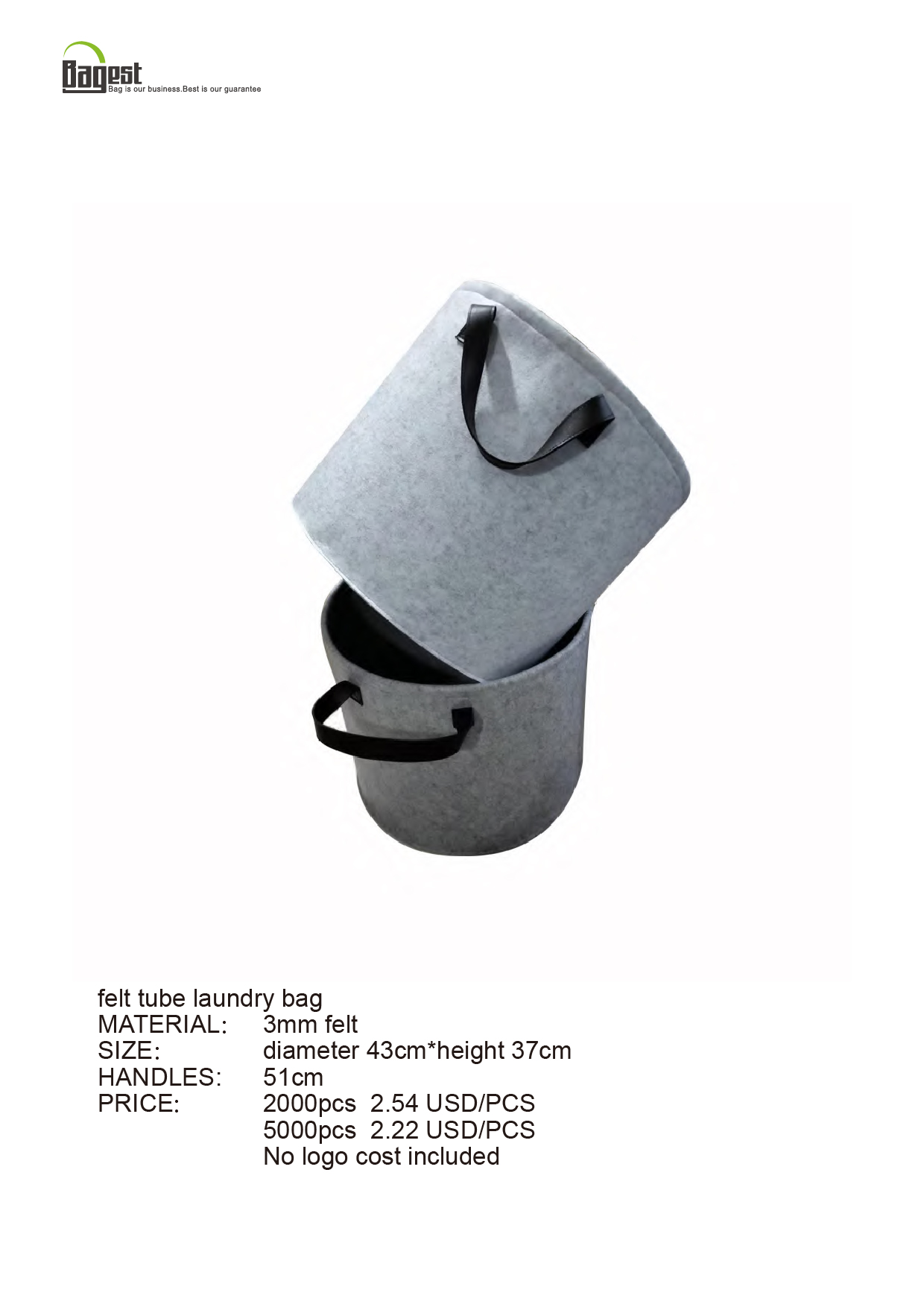 felt tube laundry bag price