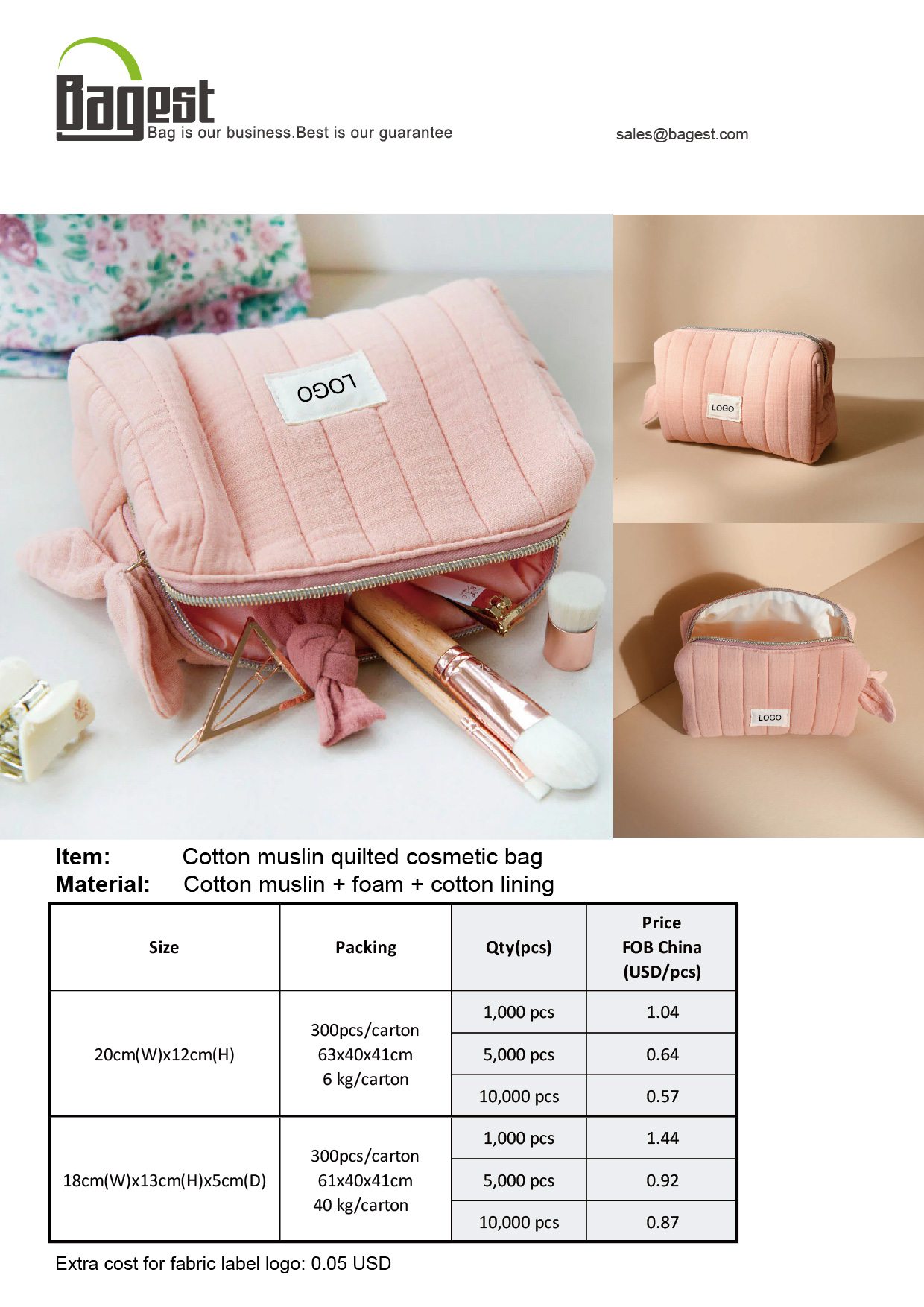 cotton muslin quilt cosmetic bag-01